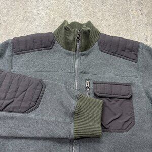 Marmot Knit Jacket Men M Gray Full Zip Performance Bonded Sweater